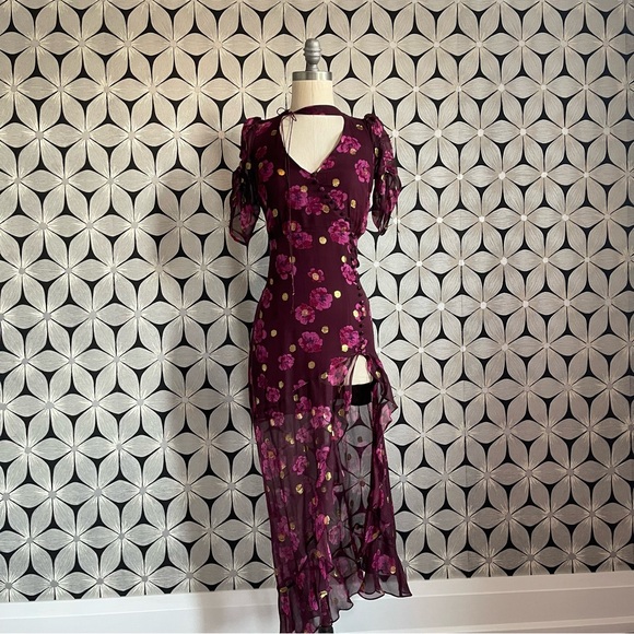For Love and Lemons Silk Floral Dress - Picture 2 of 6